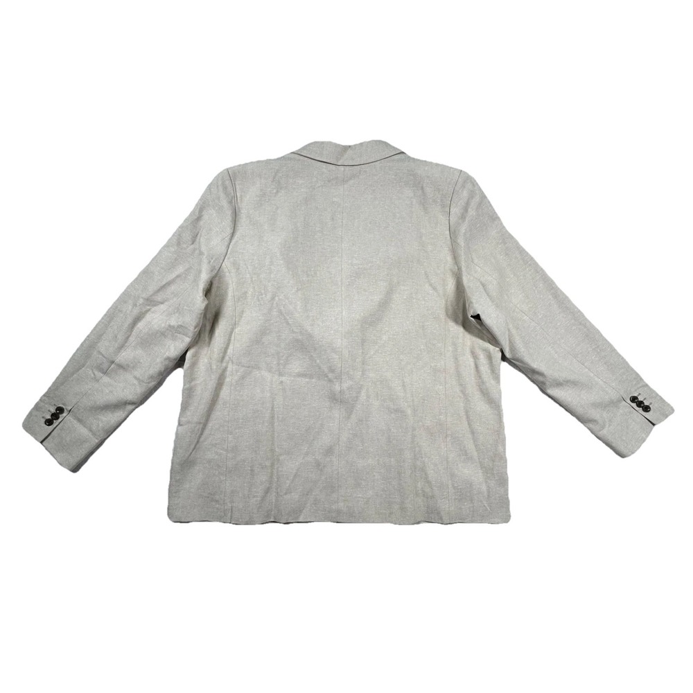 Old Navy Blazer Womens XL Linen Blend Taylor Fitted Rayon Beige Wheat Career - Picture 2 of 10